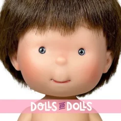 Poupée Nines d'Onil 30 cm - Pippo aux cheveux bruns raides et yeux gris - Sans vêtements
