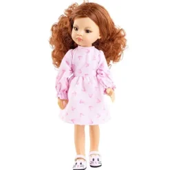 Poupée Paola Reina 32 cm - Las Amigas - Celia en robe rose avec des cœurs