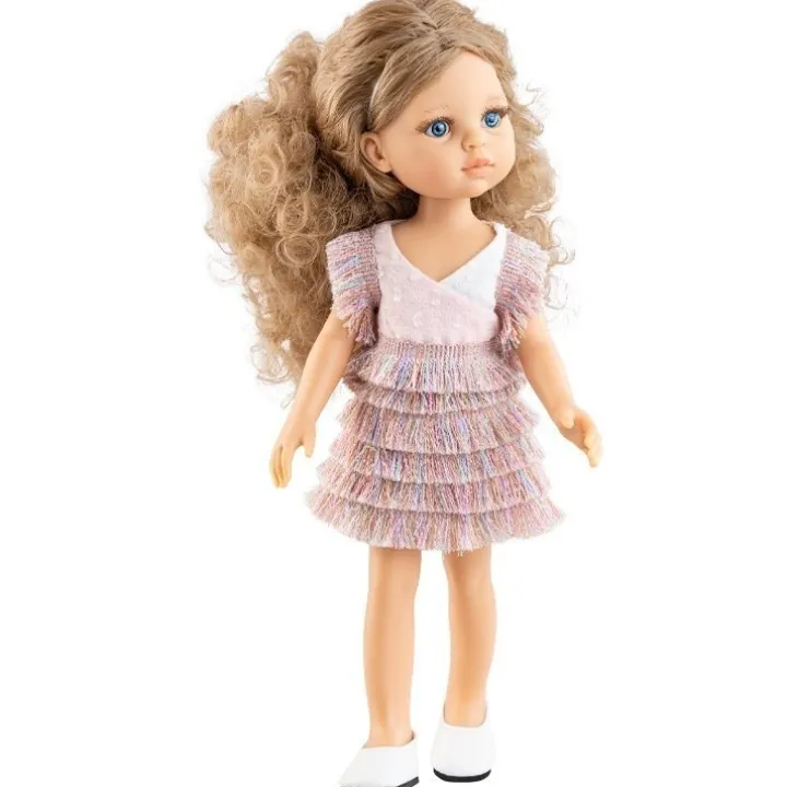 Poupée Paola Reina 32 cm - Las Amigas - María José dans une robe rose avec des couleurs