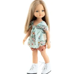 Poupée Paola Reina 32 cm - Las Amigas - Roxana en robe bleue à fleurs