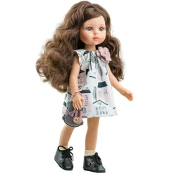 Poupée Paola Reina 32 cm - Las Amigas - Carol avec robe imprimée et sac lapin