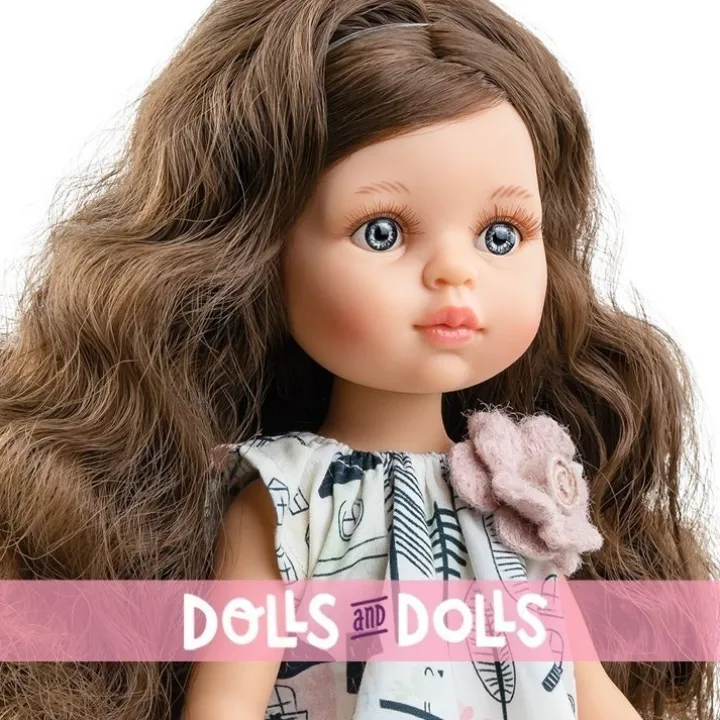 Poupée Paola Reina 32 cm - Las Amigas - Carol avec robe imprimée et sac lapin