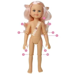 Poupée Paola Reina 32 cm - Las Amigas Articulée - Carla en robe blanche brodée de fleurs