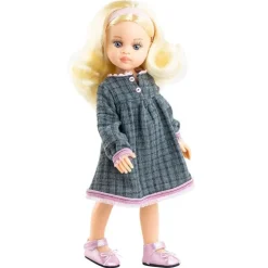 Poupée Paola Reina 32 cm - Las Amigas - Laura dans une robe grise à carreaux