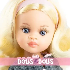 Poupée Paola Reina 32 cm - Las Amigas - Laura dans une robe grise à carreaux
