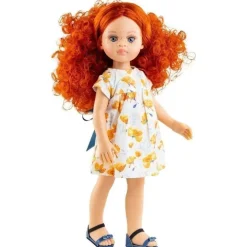 Poupée Paola Reina 32 cm - Las Amigas - Virgi en robe à fleurs orange