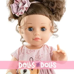 Poupée Paola Reina 45 cm - Soy tú - Ani avec robe à couronne et ours en peluche