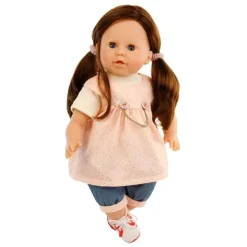 Poupée Schildkröt 45 cm - Susi brune avec une tenue rose