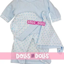 Tenue de poupée Antonio Juan 33-34 cm - Pyjama à pois bleu avec bonnet