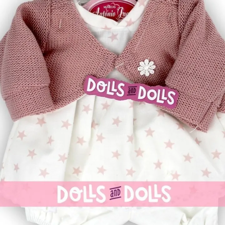 Tenue de poupée Antonio Juan 33-34 cm - Tenue imprimée étoile rose avec veste rose