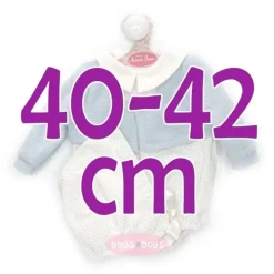 Tenue pour poupée Antonio Juan 40-42 cm - Ensemble blanc tacheté avec veste bleue
