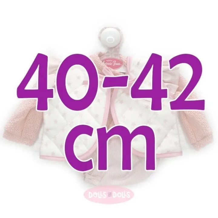 Tenue pour poupée Antonio Juan 40-42 cm - Pull en laine rose avec gilet à étoiles roses