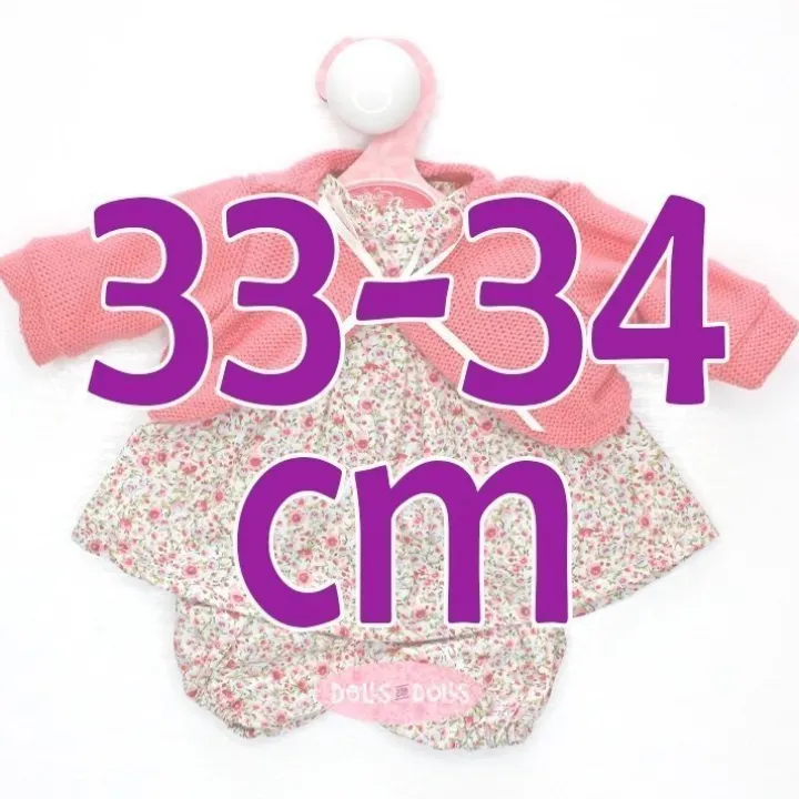 Tenue pour poupée Antonio Juan 33-34 cm - Ensemble floral fuchsia avec veste fuchsia