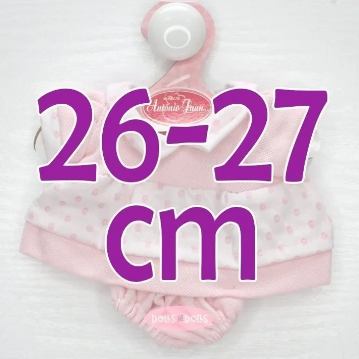 Tenue pour poupée Antonio Juan 26-27 cm - Robe rose à pois