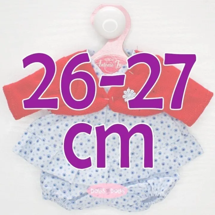 Tenue pour poupée Antonio Juan 26-27 cm - Robe cercles bleus avec veste rouge