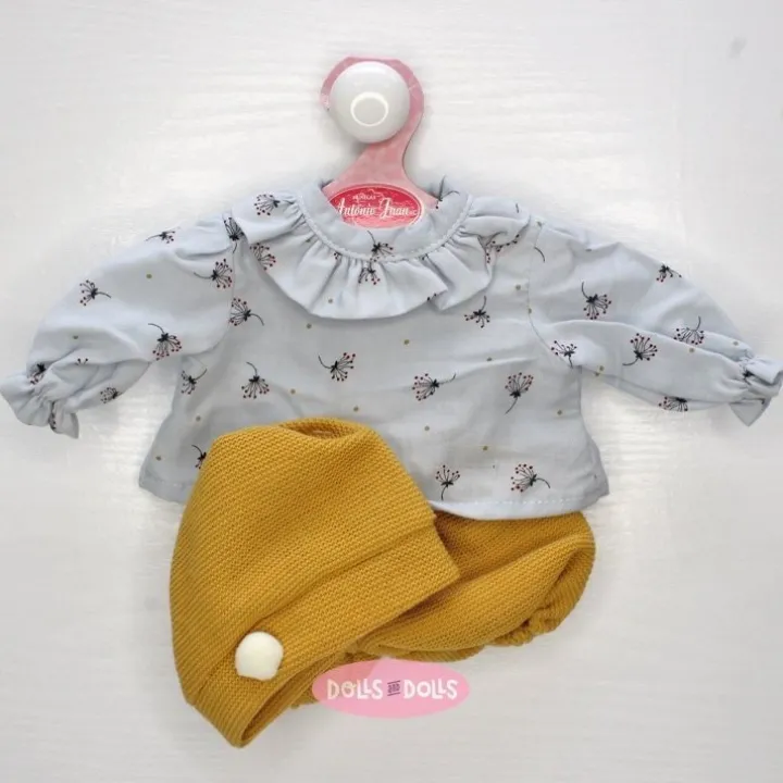 Tenue pour poupée Antonio Juan 33-34 cm - Ensemble petites fleurs-moutarde avec chapeau