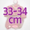 Tenue pour poupée Antonio Juan 33-34 cm - Barboteuse à carreaux rose avec veste et chapeau