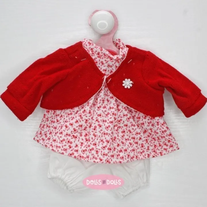 Tenue pour poupée Antonio Juan 33-34 cm - Robe fleurie rouge avec veste