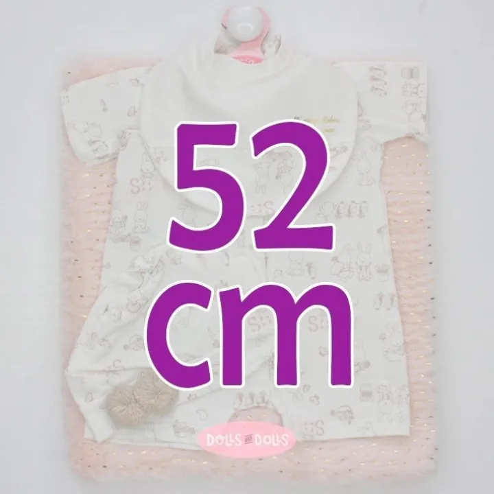 Tenue pour poupée Antonio Juan 52 cm - Collection Mi Primer Reborn - Pyjama ours en peluche avec bonnet et châle