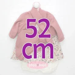 Tenue pour poupée Antonio Juan 52 cm - Collection Mi Primer Reborn - Robe fleurie avec veste, bonnet et écharpe