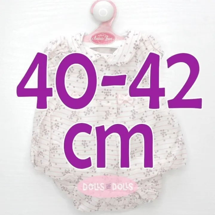 Tenue pour poupée Antonio Juan 40-42 cm - Robe fleurs mauves et rayures roses