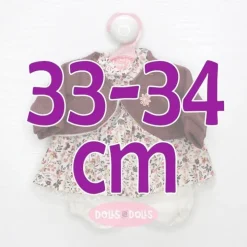 Tenue pour poupée Antonio Juan 33-34 cm - Robe à fleurs avec veste de vin