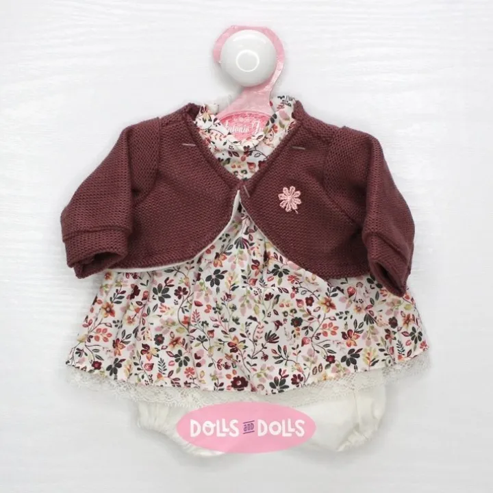 Tenue pour poupée Antonio Juan 33-34 cm - Robe à fleurs avec veste de vin