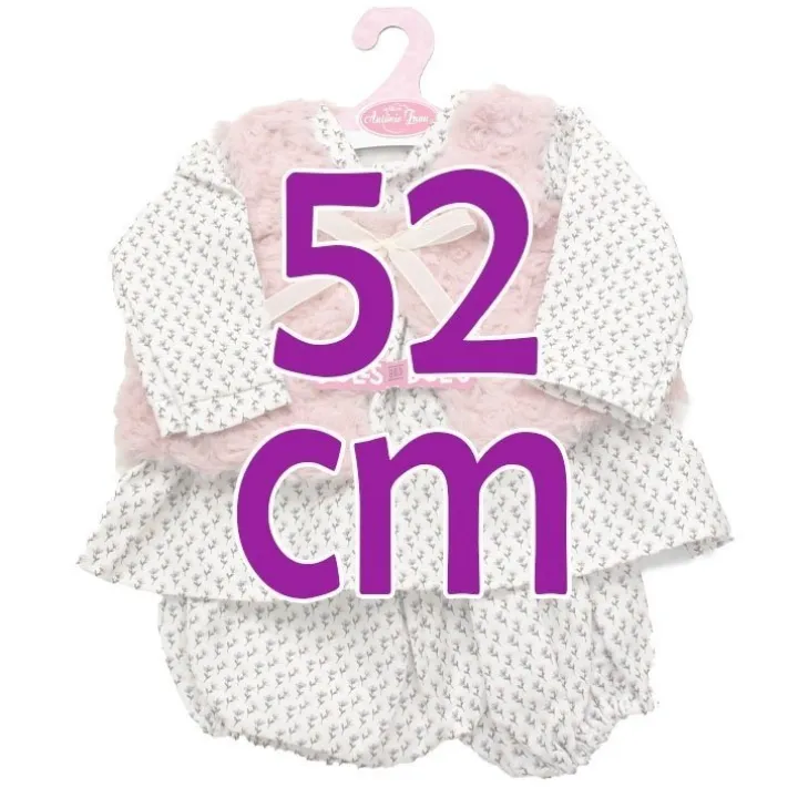 Tenue pour poupée Antonio Juan 52 cm - Collection Mi Primer Reborn - Tenue florale avec gilet rose