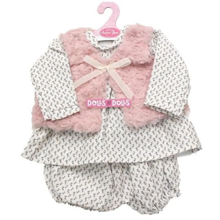 Tenue pour poupée Antonio Juan 52 cm - Collection Mi Primer Reborn - Tenue florale avec gilet rose