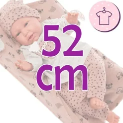 Tenue pour poupée Antonio Juan 52 cm - Collection Mi Primer Reborn - Tenue à pois avec chapeau
