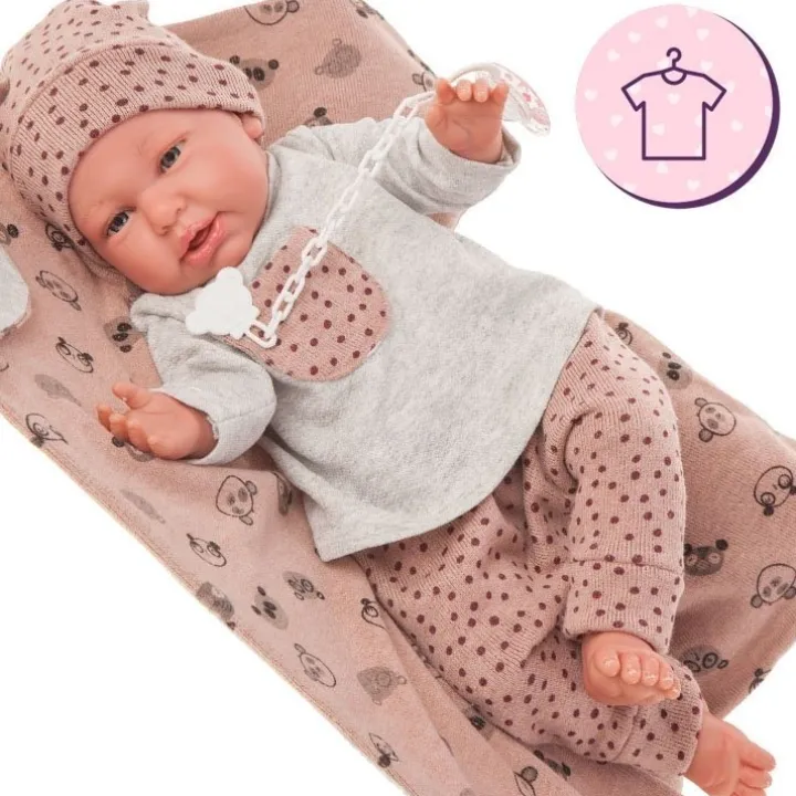 Tenue pour poupée Antonio Juan 52 cm - Collection Mi Primer Reborn - Tenue à pois avec chapeau