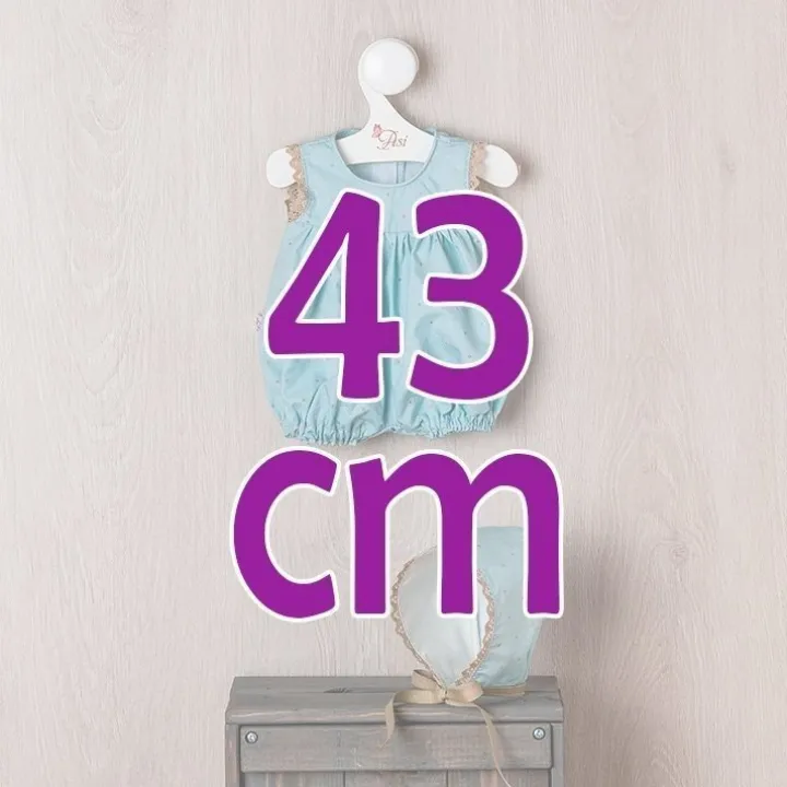 Tenue pour poupée Así 43 cm - Barboteuse à étoiles sur fond bleu pour poupée Pablo