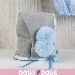 Tenue pour poupée Así 36 cm - Barboteuse bleue avec veste grise ajourée pour Koke