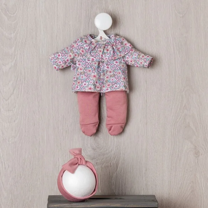 Tenue pour poupée Así 28 cm - Chemise à fleurs avec guêtre et diadème rose pour poupée Gordi