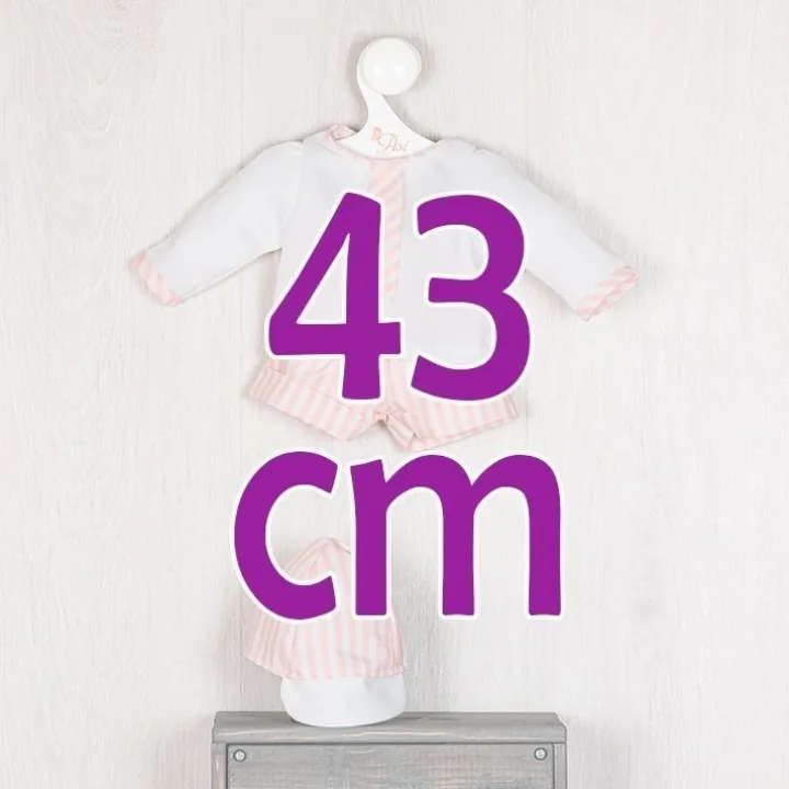 Tenue pour poupée Así 43 cm - Ensemble pantalon rayé rose pour poupée Pablo