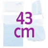 Tenue pour poupée Así 43 cm - Ensemble barboteuse, bonnet et berceau blanc et bleu clair pour poupée Pablo