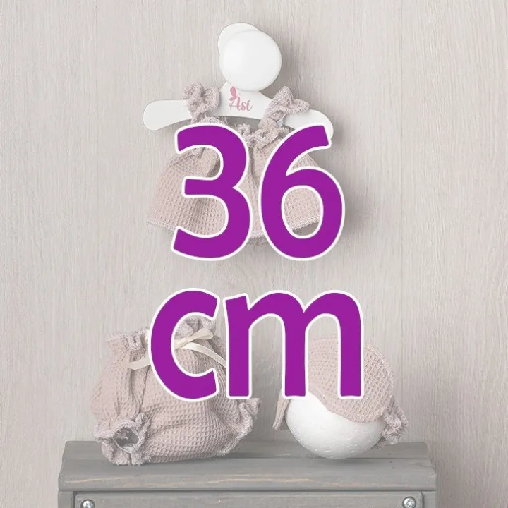 Tenue pour poupée Así 36 cm - Pyjama sans bretelles avec masque pour les yeux de la collection Nude pour poupée Alex