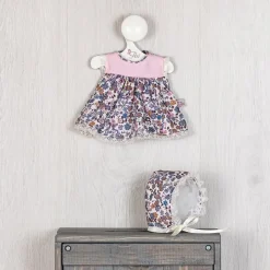 Tenue pour poupée Así 28 cm - Robe bleue à fleurs avec plastron rose pour poupée Gordi