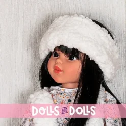 Tenue pour poupée Así 40 cm - Robe liberty corail avec shearling pour poupée Sabrina