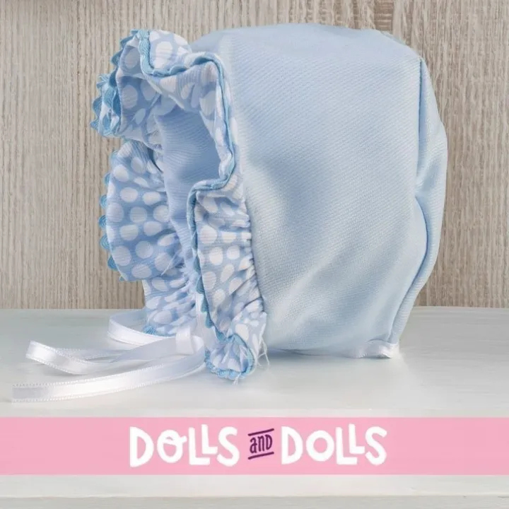 Tenue pour poupée Así 43 cm - Robe piqué bleu clair avec cercles blancs pour poupée Pablo