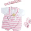 Tenue pour poupée Berenguer Boutique 35-40 cm - Salopette rayée rose