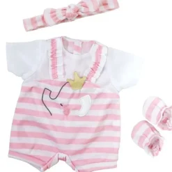 Tenue pour poupée Berenguer Boutique 35-40 cm - Salopette rayée rose