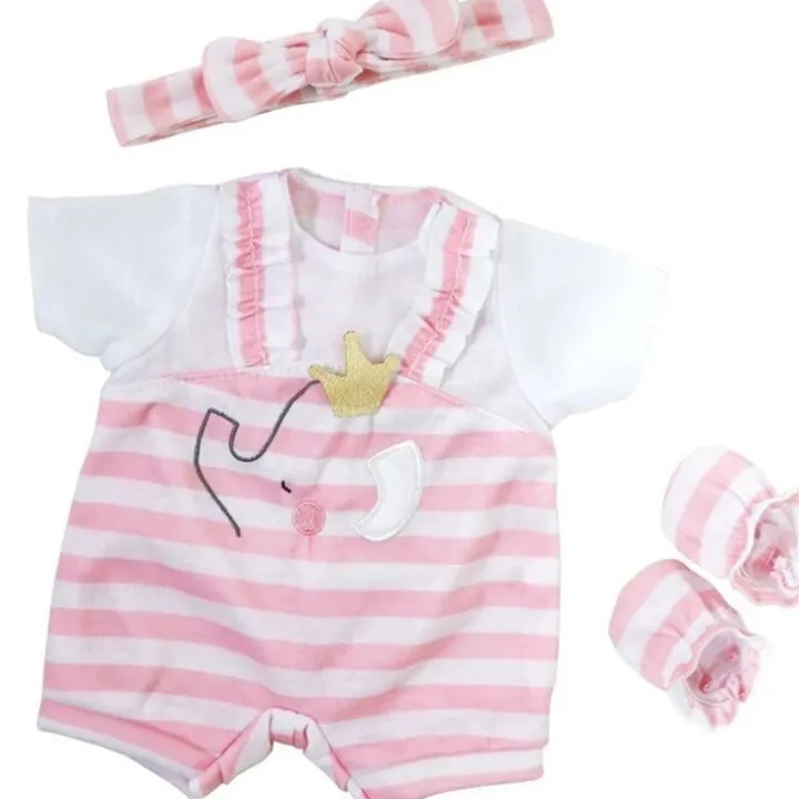 Tenue pour poupée Berenguer Boutique 35-40 cm - Salopette rayée rose