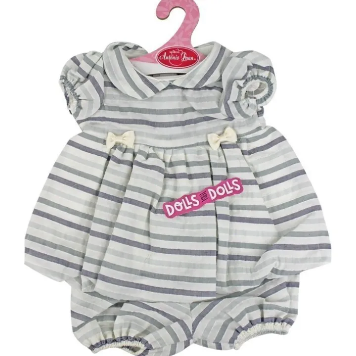 Vêtements pour poupée Antonio Juan 40-42 cm - Robe rayée grise et slip assorti