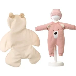 Vêtements pour poupées Llorens 36 cm - Pyjama et couverture en forme d'ourson avec bonnet assorti